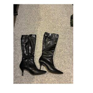 Black Bandolino Long Leather Boots Sz 7